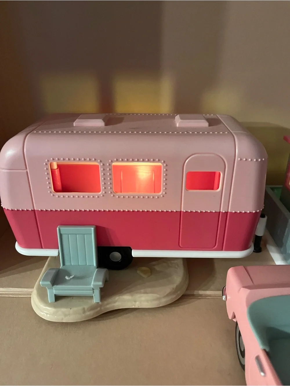 RETRO style set of 3 Pink /airstream -car/ motel / light up decoration 🌵🎀🎀